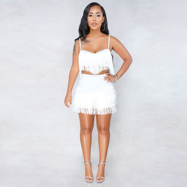 two piece set summer fringe 2 piece set women tassels crop and skirt club outfits for women suits party matching sets, Gray
two piece set summer fringe 2 piece set women tassels crop and skirt club outfits for women suits party matching sets, Gray