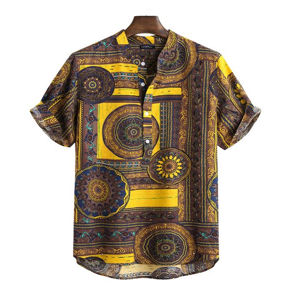 2020 new cotton men's shirt ethnic print vintage short sleeve streetwear tess loose men beach hawaiian shirts, White;black
2020 new cotton men's shirt ethnic print vintage short sleeve streetwear tess loose men beach hawaiian shirts, White;black