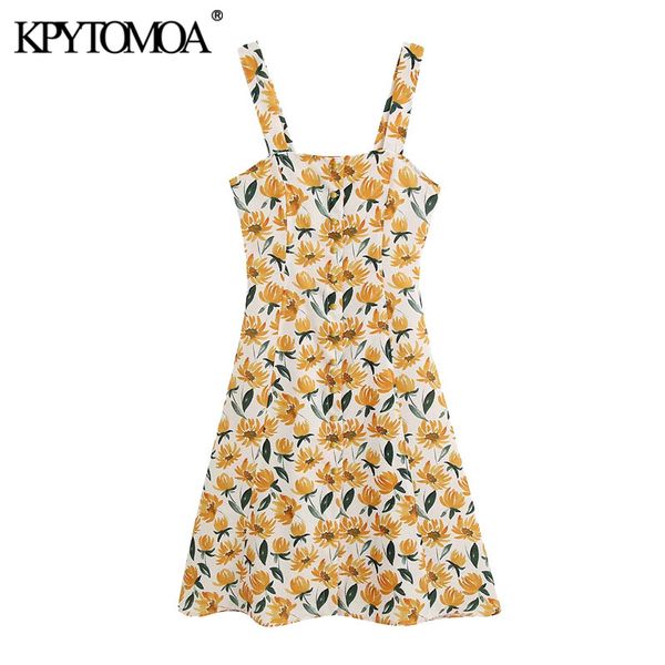 kpytomoa women 2020 chic fashion floral print buttons mini dress vintage backless spaghetti strap female dresses vestidos mujer, Black;gray
kpytomoa women 2020 chic fashion floral print buttons mini dress vintage backless spaghetti strap female dresses vestidos mujer, Black;gray