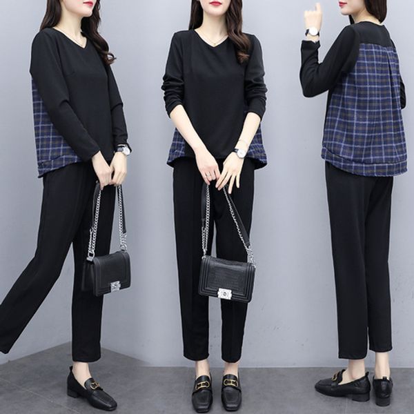 two piece dress plaid plus size 5xl tracksuit for women set ensemble femme survetement conjunto feminino casual thin women's suit, White
two piece dress plaid plus size 5xl tracksuit for women set ensemble femme survetement conjunto feminino casual thin women's suit, White