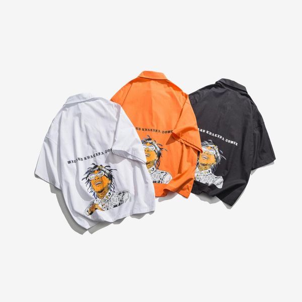 2019 summer new casual five-point sleeve shirt men's xl loose korean version of the tide men's clothing, White;black
2019 summer new casual five-point sleeve shirt men's xl loose korean version of the tide men's clothing, White;black