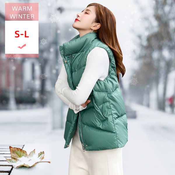 new short white duck down vest stand collar female casual loose style warm sleeveless coat windproof soft big size waistcoat, Black
new short white duck down vest stand collar female casual loose style warm sleeveless coat windproof soft big size waistcoat, Black