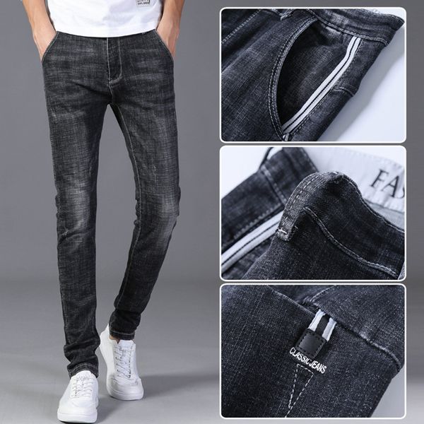 streetwear men's new fashion casual denim straight slim fit trouser jeans long pant hip hop trousers #40, Black 
streetwear men's new fashion casual denim straight slim fit trouser jeans long pant hip hop trousers #40, Black