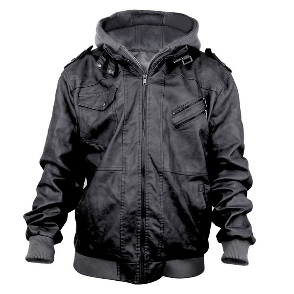 mens leather jacket men motorcycle removable hood winter coat men fashion warm leather jackets mens jacket, Black
mens leather jacket men motorcycle removable hood winter coat men fashion warm leather jackets mens jacket, Black