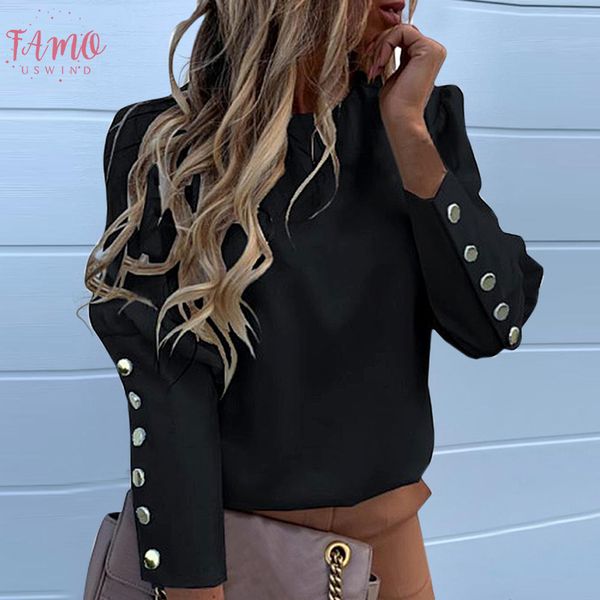 puff shoulder blouse shirts office lady 2020 new autumn metal buttoned detail blouses women pineapple print long sleeve, White
puff shoulder blouse shirts office lady 2020 new autumn metal buttoned detail blouses women pineapple print long sleeve, White