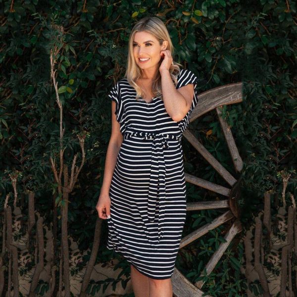 knee length casual dress for pregnant women short sleeve pregnant stripe maternity dresses summer ladies strapless dress m4, White
knee length casual dress for pregnant women short sleeve pregnant stripe maternity dresses summer ladies strapless dress m4, White