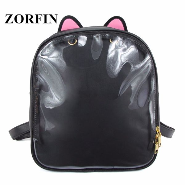 zorfin ita bag women clear bag cute cat transparent backpack harajuku school bags for teenage girls kids travel backpacks y18120601
zorfin ita bag women clear bag cute cat transparent backpack harajuku school bags for teenage girls kids travel backpacks y18120601