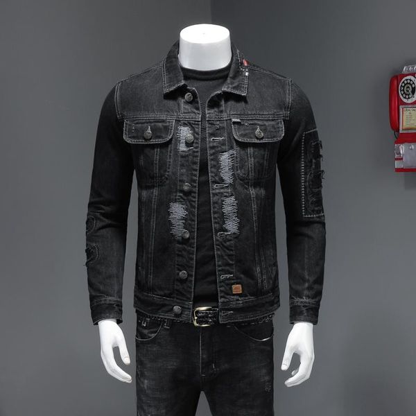 spring 2020 high-quality british style denim jacket europe and the united states puncture patch denim jacket black, Black;brown
spring 2020 high-quality british style denim jacket europe and the united states puncture patch denim jacket black, Black;brown