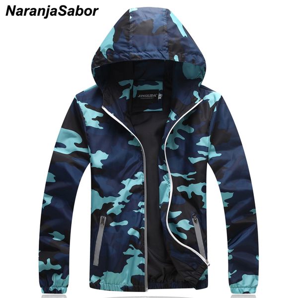 

naranjasabor 2019 spring autumn men's camouflage jackets casual hooded slim coat fashion male camo outerwear brand clothing n406, Black;brown