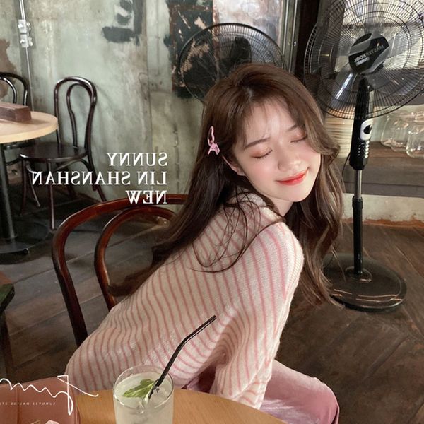 lin shanshan 2020 new slightly sweet girls refreshing color matching striped sweater suitable for spring, Red
lin shanshan 2020 new slightly sweet girls refreshing color matching striped sweater suitable for spring, Red