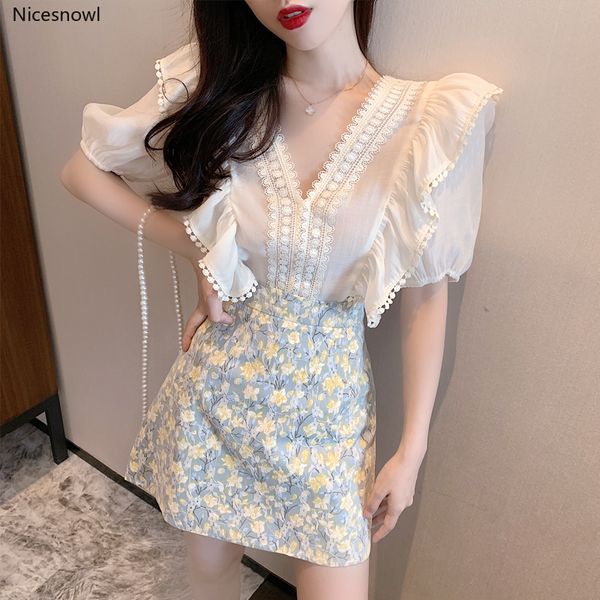 ling elegant fashion suit summer v-neck wooden ear short-sleeved chiffon shirt floral a- line skirt women's two-piece suit, White;black
ling elegant fashion suit summer v-neck wooden ear short-sleeved chiffon shirt floral a- line skirt women's two-piece suit, White;black