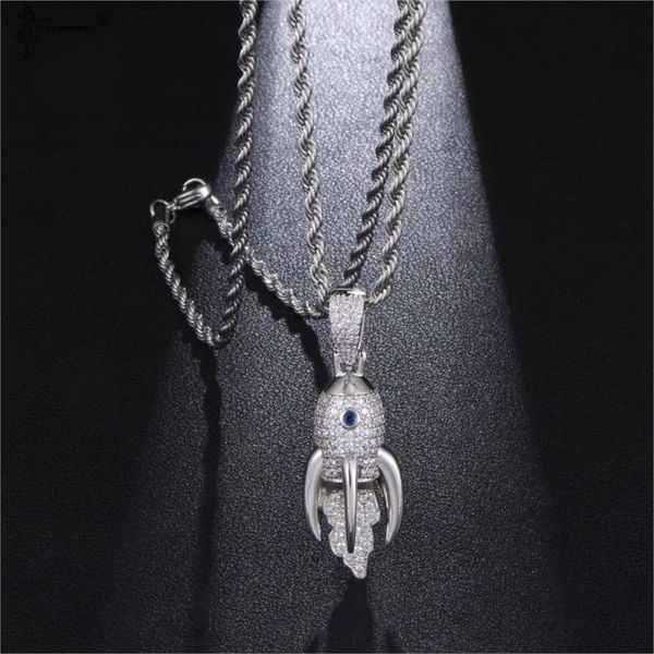 pendant necklaces hip hop bling cz iced out cubic zircon rocket shape copper pendants & for men jewelry with tennis chain personality, Silver
pendant necklaces hip hop bling cz iced out cubic zircon rocket shape copper pendants & for men jewelry with tennis chain personality, Silver