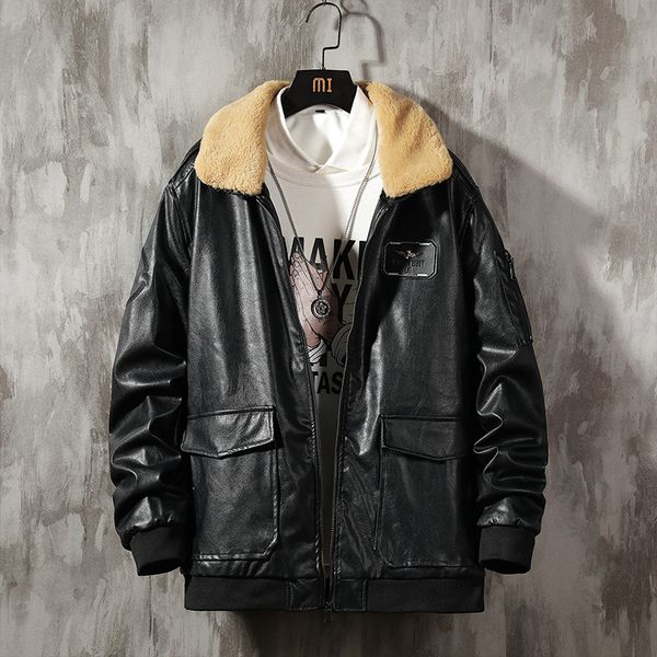 warm winter motorcycle faux leather jacket men's pu leather jackets fashion street style masculina mens coats plus size, Black
warm winter motorcycle faux leather jacket men's pu leather jackets fashion street style masculina mens coats plus size, Black