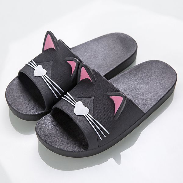 summer women slippers cute cartoon cat indoor bathroom couples flip flops soft flat, Black
summer women slippers cute cartoon cat indoor bathroom couples flip flops soft flat, Black