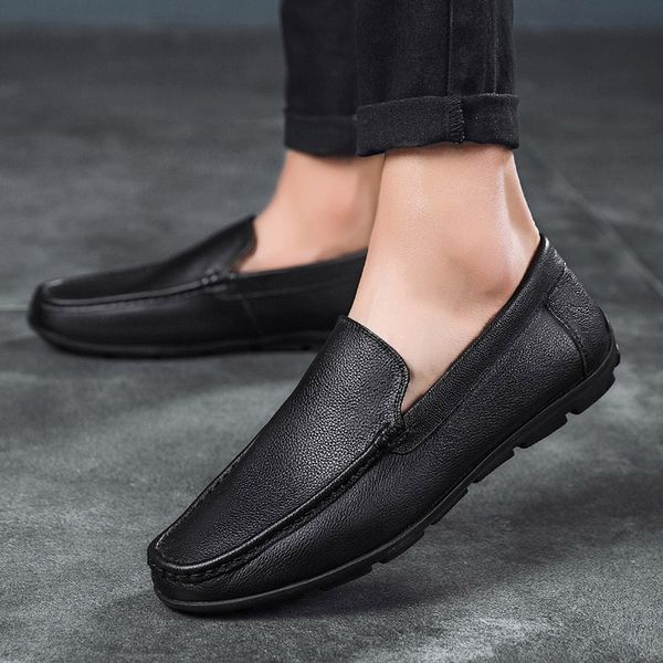 genuine leather men shoes fashion breathable slip on casual outdoor loafers men moccasins male driving shoes, Black
genuine leather men shoes fashion breathable slip on casual outdoor loafers men moccasins male driving shoes, Black