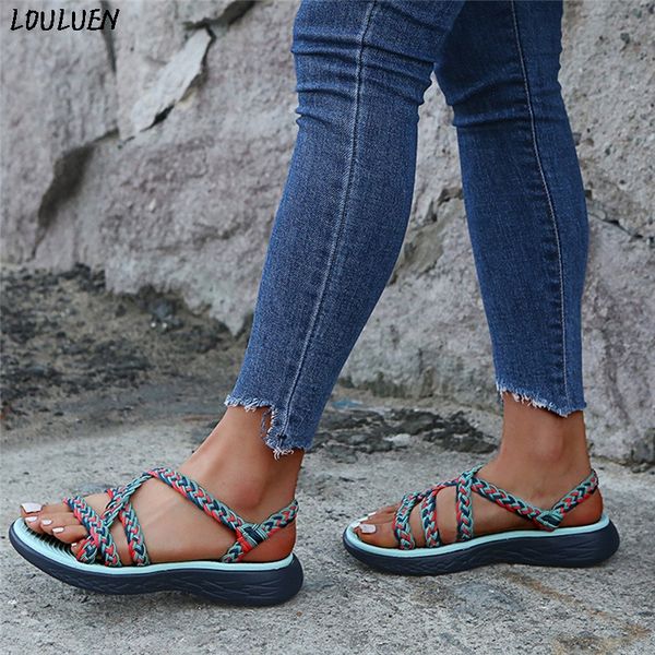 sandals louluen 2021 summer bohemian for women fashion strappy flat sports beach hiking walking shoes retro roman zapatos mujer, Black
sandals louluen 2021 summer bohemian for women fashion strappy flat sports beach hiking walking shoes retro roman zapatos mujer, Black