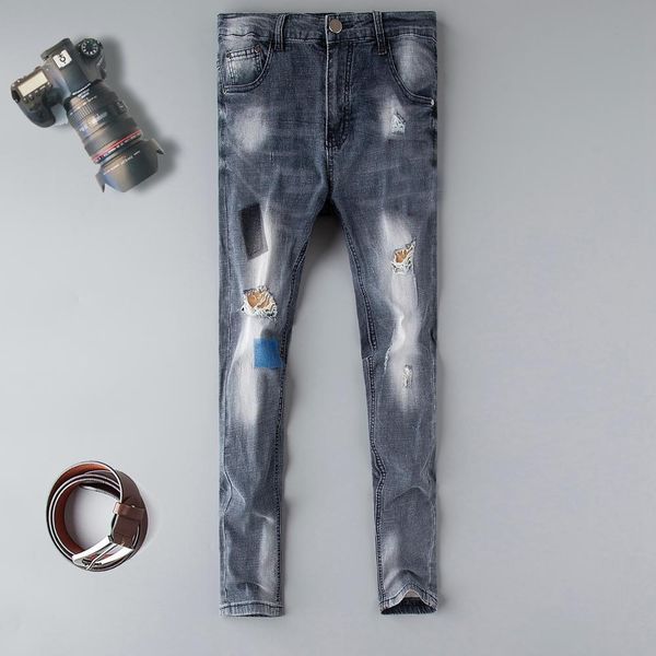 2019 hole jeans men ripped distressed slim fit pencil pants cotton gray jeans denim trousers fashion casual homme plus size 38, Blue
2019 hole jeans men ripped distressed slim fit pencil pants cotton gray jeans denim trousers fashion casual homme plus size 38, Blue