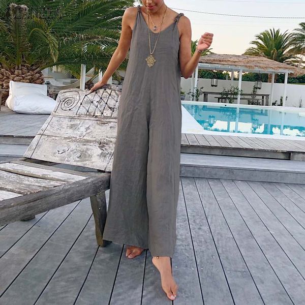 fashion women rompers zanzea v neck straps jumpsuits summer beach wide leg overalls casual loose playsuit solid streetwear pants, Black;white
fashion women rompers zanzea v neck straps jumpsuits summer beach wide leg overalls casual loose playsuit solid streetwear pants, Black;white