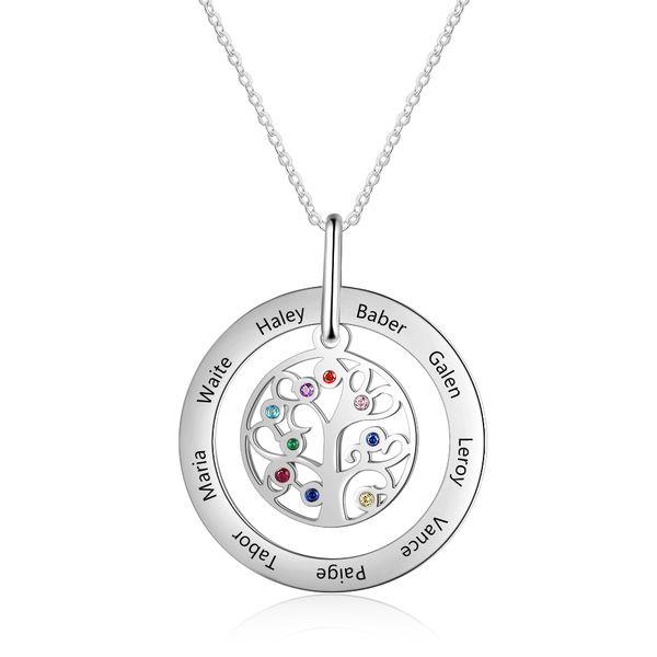 personalized silver family name tree of life pendant necklace crystal birthstone engraved custom 9 names necklaces
personalized silver family name tree of life pendant necklace crystal birthstone engraved custom 9 names necklaces