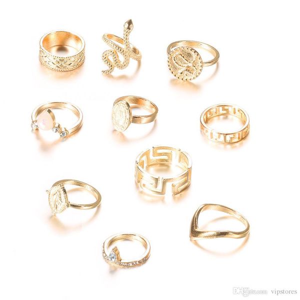 ins fashion jewelry punk european and american-style exaggerated personality carving statues diamond snake-like a 10-piece ring set, Silver
ins fashion jewelry punk european and american-style exaggerated personality carving statues diamond snake-like a 10-piece ring set, Silver