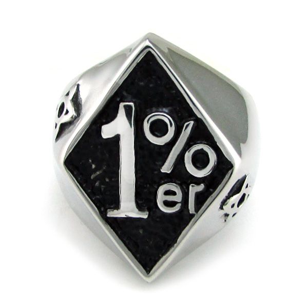 punk silver white black color 316l stainless steel 1% er ring rock number one percent men's biker rings jewelry
punk silver white black color 316l stainless steel 1% er ring rock number one percent men's biker rings jewelry