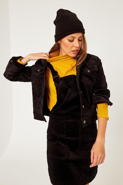 gethit women black ribbed button velvet jacket 19k684004, Black;brown 
gethit women black ribbed button velvet jacket 19k684004, Black;brown