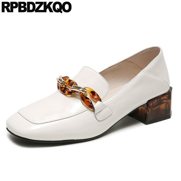 block patent leather sandals mules slipper beige genuine slip on chunky square toe thick pumps brand women shoes 2019 luxury, Black
block patent leather sandals mules slipper beige genuine slip on chunky square toe thick pumps brand women shoes 2019 luxury, Black