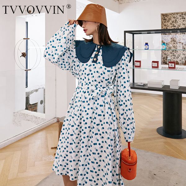 korea can ship sweet vintage dot printting dresses for famale 2020 spring fashion new peter pan collar dress with belt y928, Black;gray
korea can ship sweet vintage dot printting dresses for famale 2020 spring fashion new peter pan collar dress with belt y928, Black;gray