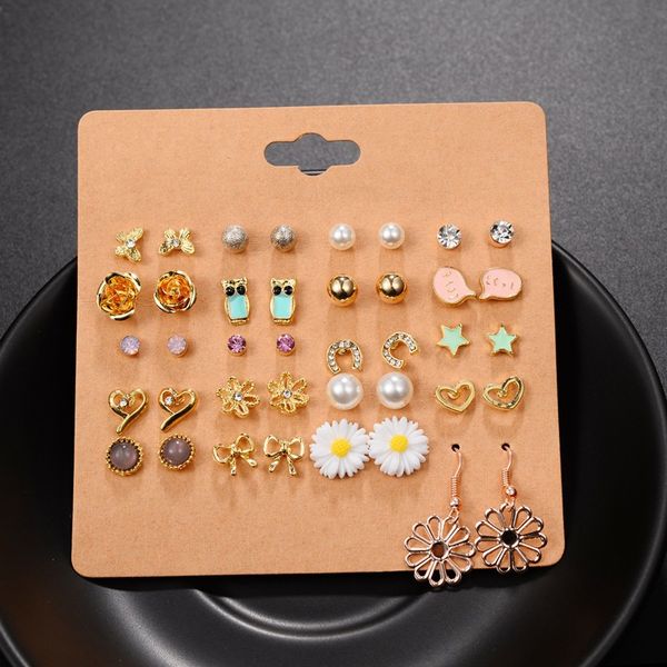 punk 20 pairs pack set brincos mixed stud earrings for women crystal ear studs fashion simulated pearl jewelry wholesale, Golden;silver
punk 20 pairs pack set brincos mixed stud earrings for women crystal ear studs fashion simulated pearl jewelry wholesale, Golden;silver