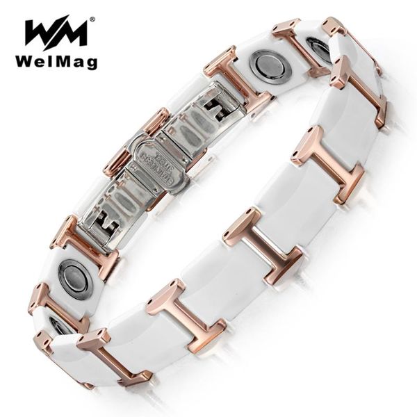 welmag magnetic bracelets bangles fashion noble white ceramic tungsten steel jewelry for women energy magnetic therapy wristband, Golden;silver
welmag magnetic bracelets bangles fashion noble white ceramic tungsten steel jewelry for women energy magnetic therapy wristband, Golden;silver