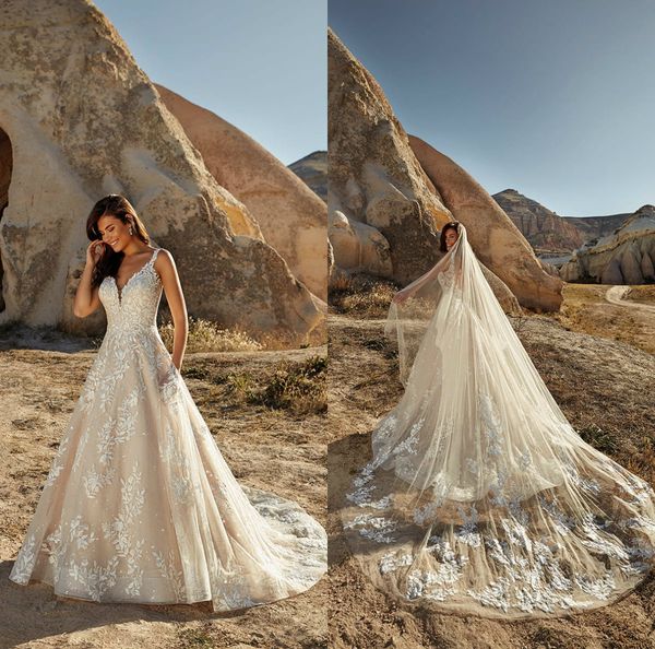 eddy k 2021 wedding dresses v-neck lace appliques beads a line bridal gowns custom made backless sweep train plus size wedding dress, White
eddy k 2021 wedding dresses v-neck lace appliques beads a line bridal gowns custom made backless sweep train plus size wedding dress, White