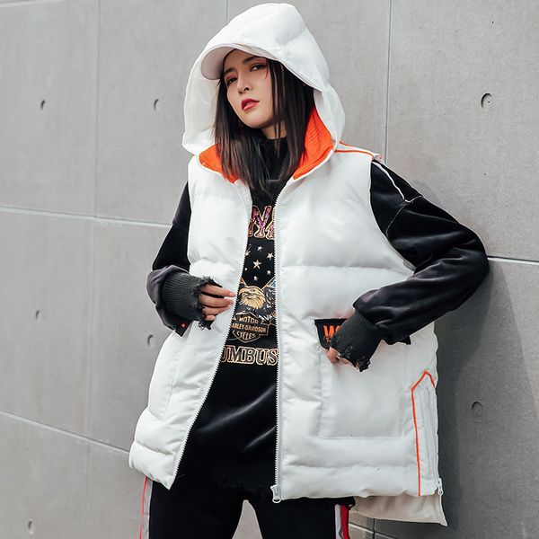winter thick hooded vest woman 2020 cotton-padded clothes vest side hem zipper casual letter white black qyf1338, Black;white
winter thick hooded vest woman 2020 cotton-padded clothes vest side hem zipper casual letter white black qyf1338, Black;white