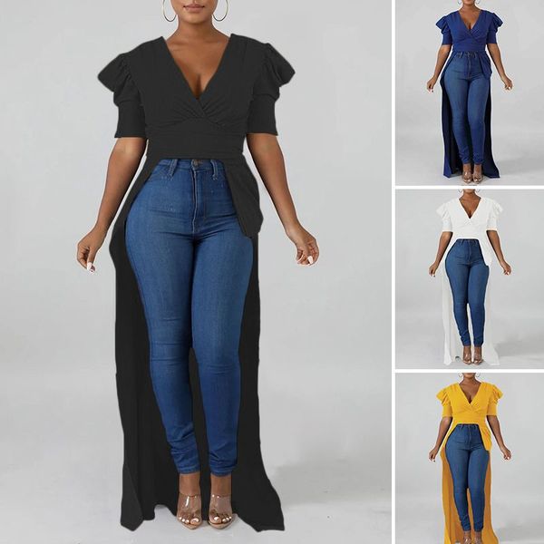 women's irregular blouse zanzea 2020 stylish summer puff sleeve shirts female v neck blusas plus size casual solid tunic, White
women's irregular blouse zanzea 2020 stylish summer puff sleeve shirts female v neck blusas plus size casual solid tunic, White