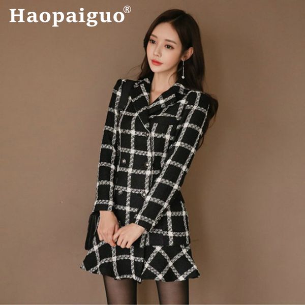 2019 modis women outerwear winter autumn clothing fashion warm woolen blends female ruffle elegant double breasted woolen coat, Black
2019 modis women outerwear winter autumn clothing fashion warm woolen blends female ruffle elegant double breasted woolen coat, Black