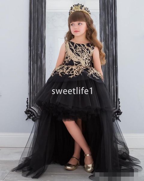 2019 black hi low flower girls dresses gold appliques a line sweep train first communion dresses girls pageant gown custom made, White;blue
2019 black hi low flower girls dresses gold appliques a line sweep train first communion dresses girls pageant gown custom made, White;blue