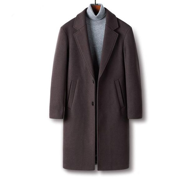 mens designer solid color woolen coat slim casual mid length single breasted suit style homme coat, Black
mens designer solid color woolen coat slim casual mid length single breasted suit style homme coat, Black