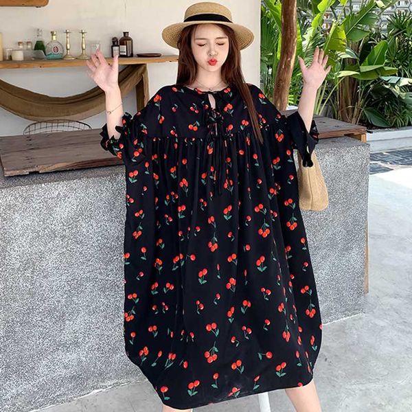 party dresses oversized plus size women shirt dress ladies fashion cherry print casual loose tunic tees vestidio 10xl 8xl 9xl 5xl, White;black
party dresses oversized plus size women shirt dress ladies fashion cherry print casual loose tunic tees vestidio 10xl 8xl 9xl 5xl, White;black