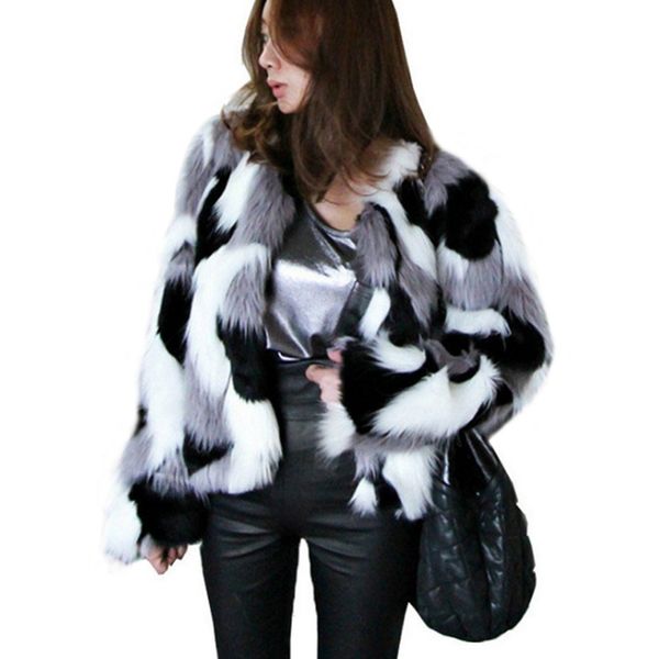 plus size s-6xl women mixed color faux fur coat fluffy winter casual fur jacket elegant shaggy ladies short outwear coats 2018, Black
plus size s-6xl women mixed color faux fur coat fluffy winter casual fur jacket elegant shaggy ladies short outwear coats 2018, Black