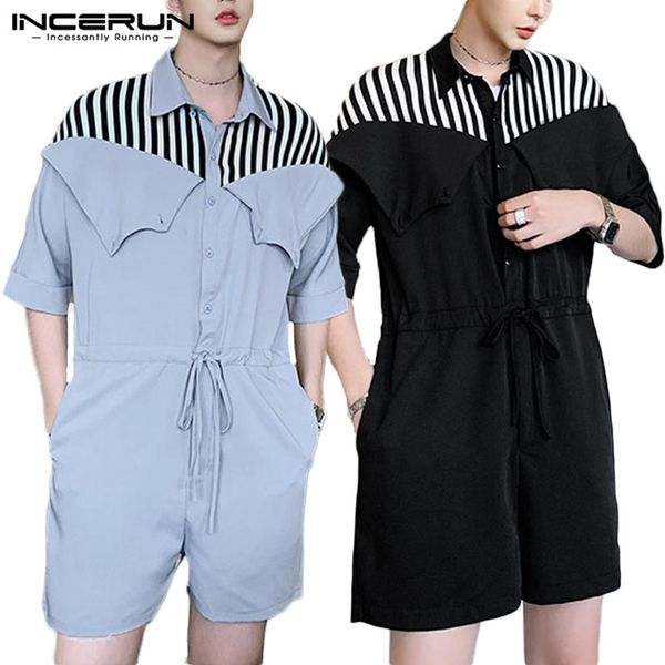fashion men rompers loose turn-down collar half sleeve casual jumpsuit 2020 patchwork streetwear men trousers overalls incerun, Black
fashion men rompers loose turn-down collar half sleeve casual jumpsuit 2020 patchwork streetwear men trousers overalls incerun, Black