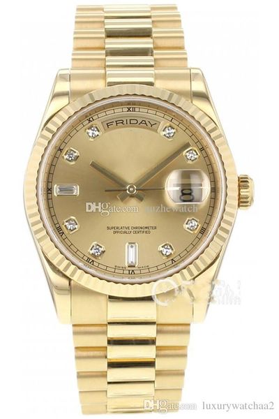 Luxury 18K Gold President Day-Date Sapphire Cystal Geneva Men Watches 118238A Automatic Mechanical Movement Male Wrist Watch Relo Reloj
Luxury 18K Gold President Day-Date Sapphire Cystal Geneva Men Watches 118238A Automatic Mechanical Movement Male Wrist Watch Relo Reloj