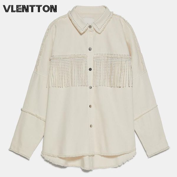 2020 spring autumn streetwear rivet tassel womens and blouses solid long sleeve oversize casual loose shirt ladies blusas, White
2020 spring autumn streetwear rivet tassel womens and blouses solid long sleeve oversize casual loose shirt ladies blusas, White