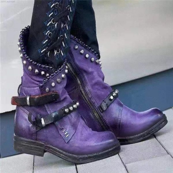 nice nice new women boots autumn winter woman mid-calf pu leather round toe women shoes low heel rivet cool motorcycle boots, Black
nice nice new women boots autumn winter woman mid-calf pu leather round toe women shoes low heel rivet cool motorcycle boots, Black