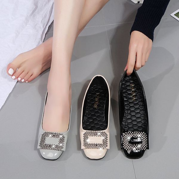 2020 spring new style fashion leather shoes large size women's shoes 41-43 flat man-made diamond square buckle low-cut large siz, Black
2020 spring new style fashion leather shoes large size women's shoes 41-43 flat man-made diamond square buckle low-cut large siz, Black