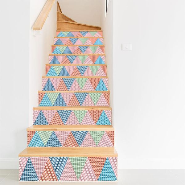6pcs set 18cm x 100cm colored geometric triangles stairs decoration 3d sticker art pegatinas de pared home decor mural lt005
6pcs set 18cm x 100cm colored geometric triangles stairs decoration 3d sticker art pegatinas de pared home decor mural lt005