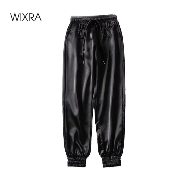 women's pants & capris wixra satin leisure bottoms lace-up loose jogger pencil sweatpants sportswear, Black;white
women's pants & capris wixra satin leisure bottoms lace-up loose jogger pencil sweatpants sportswear, Black;white