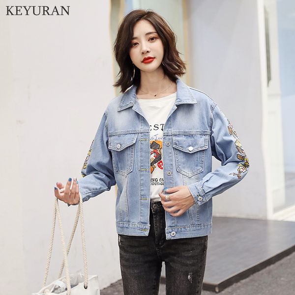 women vintage floral embroidery denim jacket femme loose outwear casacos feminino 2019 autumn new casual basic jeans coats l3760, Black;brown
women vintage floral embroidery denim jacket femme loose outwear casacos feminino 2019 autumn new casual basic jeans coats l3760, Black;brown