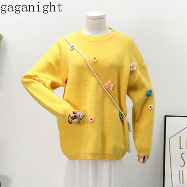 gaganight girls sweet applique flower sweater long sleeve o neck women solid casual sweater loose pullover autumn winter korea, White;black
gaganight girls sweet applique flower sweater long sleeve o neck women solid casual sweater loose pullover autumn winter korea, White;black