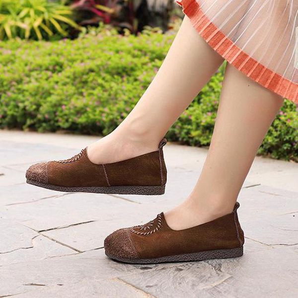 johnature women shoes 2020 new spring genuine leather flats slip-on round toe casual shallow retro concise sewing ladies shoes, Black
johnature women shoes 2020 new spring genuine leather flats slip-on round toe casual shallow retro concise sewing ladies shoes, Black