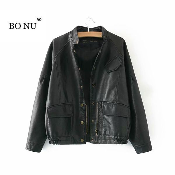 single breasted black vintage coat women fashion pu jacket spring harajuku loose leather jacket plus size bf windbreaker, Black;brown
single breasted black vintage coat women fashion pu jacket spring harajuku loose leather jacket plus size bf windbreaker, Black;brown
