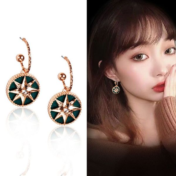 925 silver needle new earrings personality tide lucky compass earrings women fashion retro wild temperament, Golden;silver
925 silver needle new earrings personality tide lucky compass earrings women fashion retro wild temperament, Golden;silver